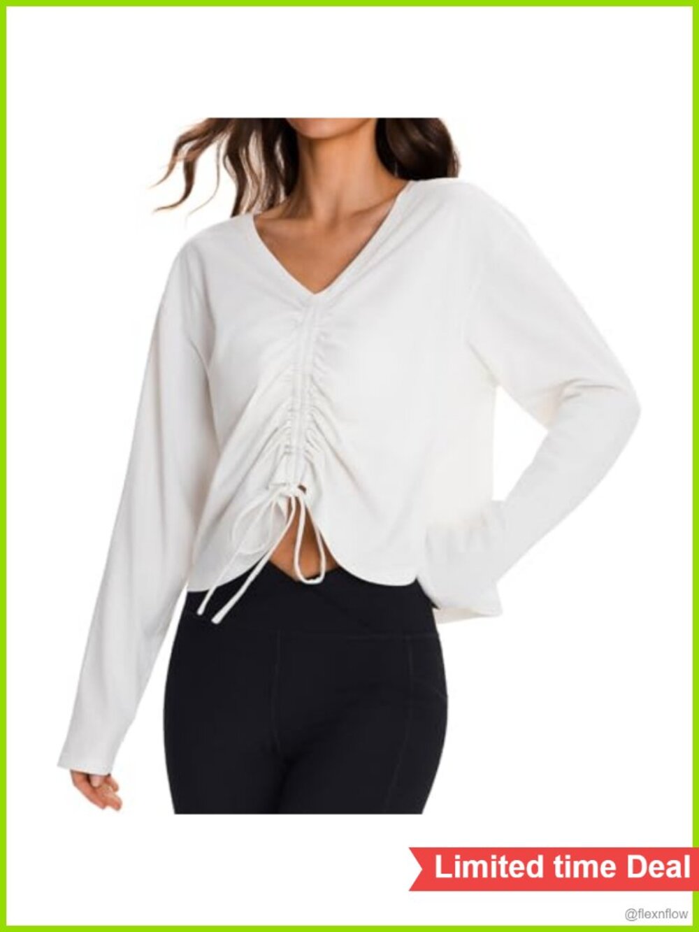 Reversible Long Sleeve Cotton Blend Yoga Top Women's